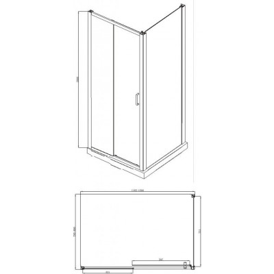Душевой уголок без поддона черный 120х80x200см Bravat BS120.3101B