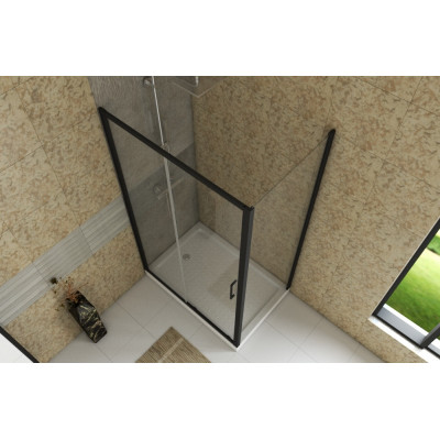 Душевой уголок без поддона черный 120х80x200см Bravat BS120.3101B