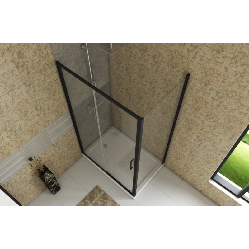 Душевой уголок без поддона черный 120х80x200см Bravat BS120.3101B