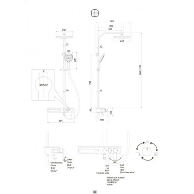 Душевая система хром Bravat F6277312CP-A-ENG