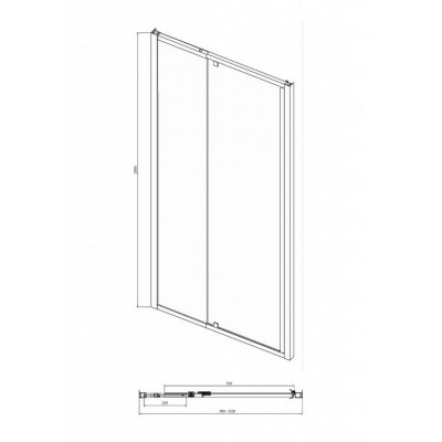 Душевая дверь хром 100x200см Bravat BD100.4112A