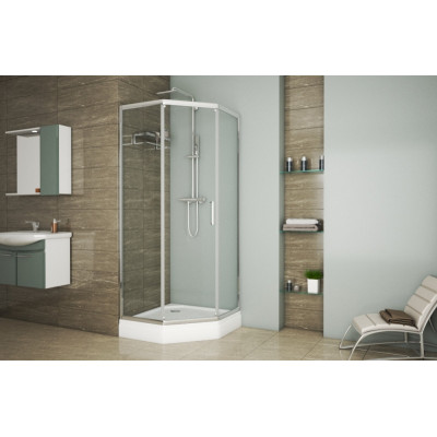 Душевой уголок без поддона хром 90х90x200см Bravat BS090.6115A