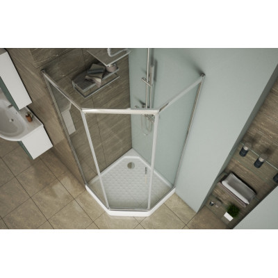 Душевой уголок без поддона хром 90х90x200см Bravat BS090.6115A