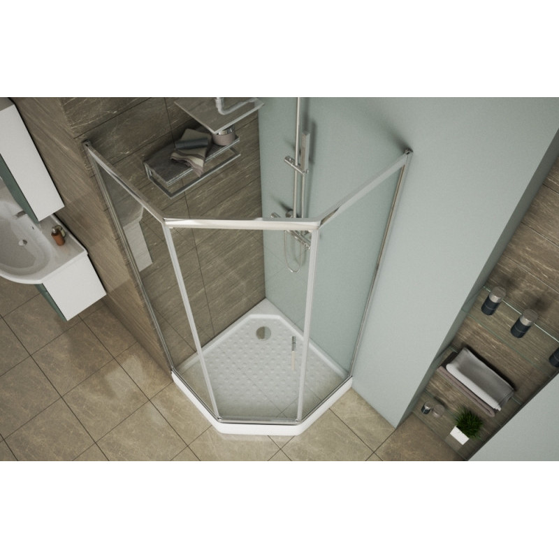Душевой уголок без поддона хром 90х90x200см Bravat BS090.6115A
