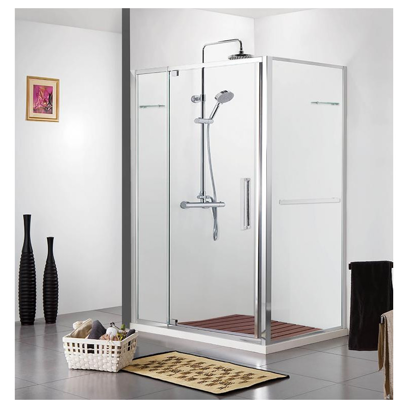Душевой уголок без поддона хром 90х90x200см Bravat BS090.2116A