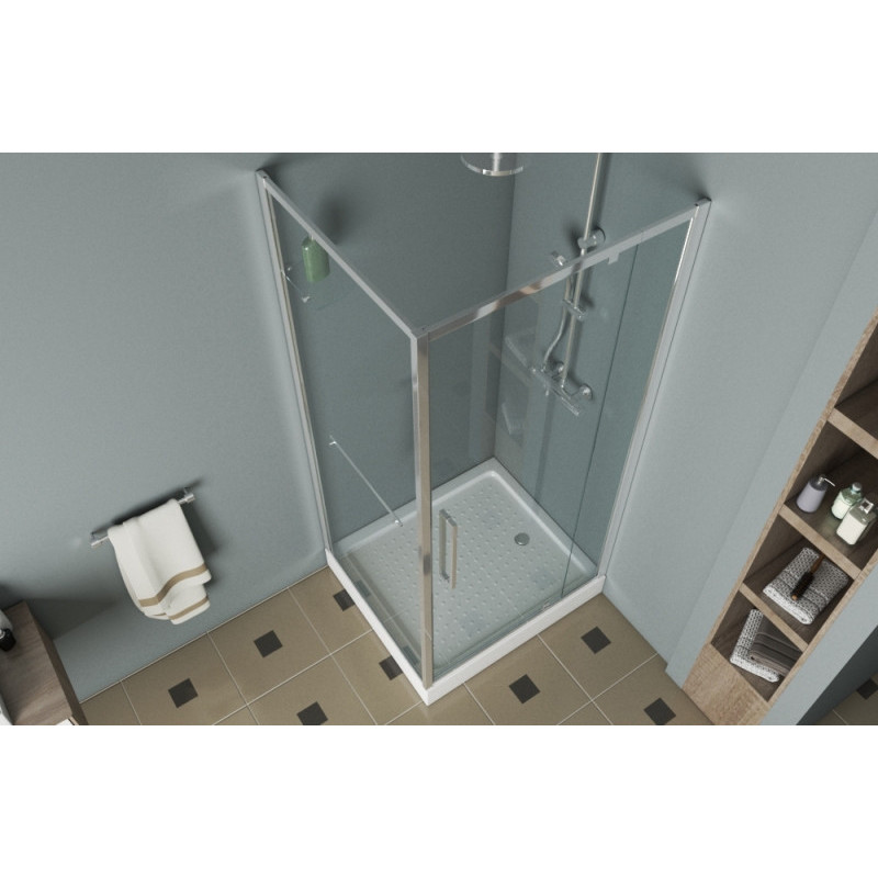 Душевой уголок без поддона хром 90х90x200см Bravat BS090.2116A