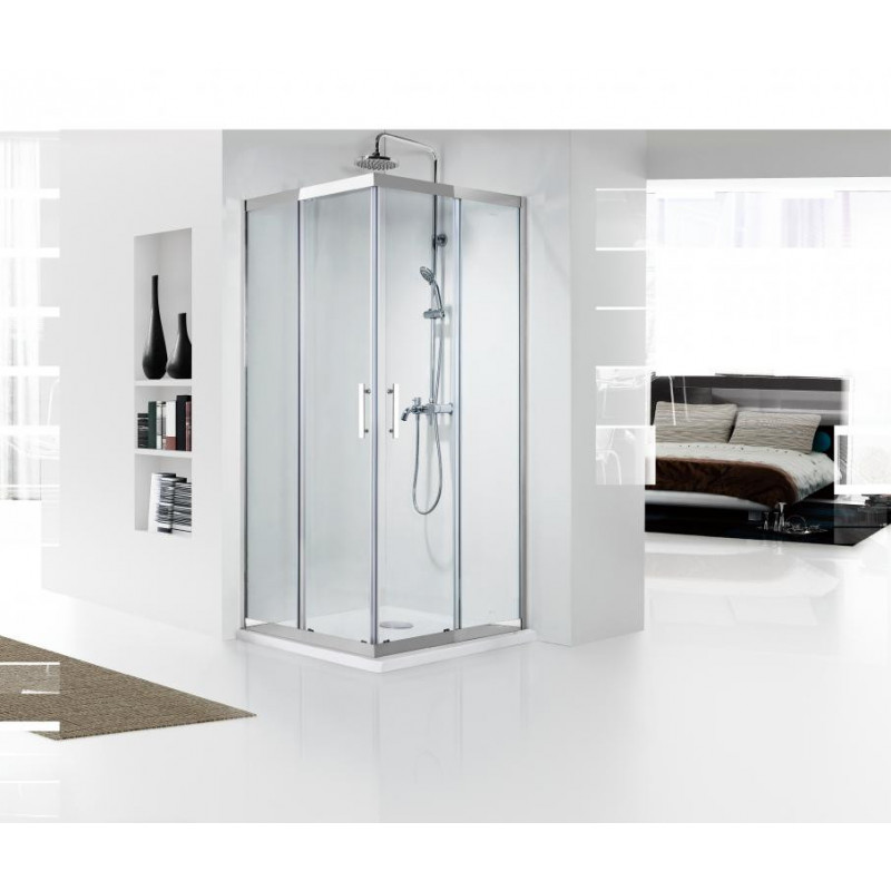 Душевой уголок без поддона хром 90х90x200см Bravat BS090.2204S