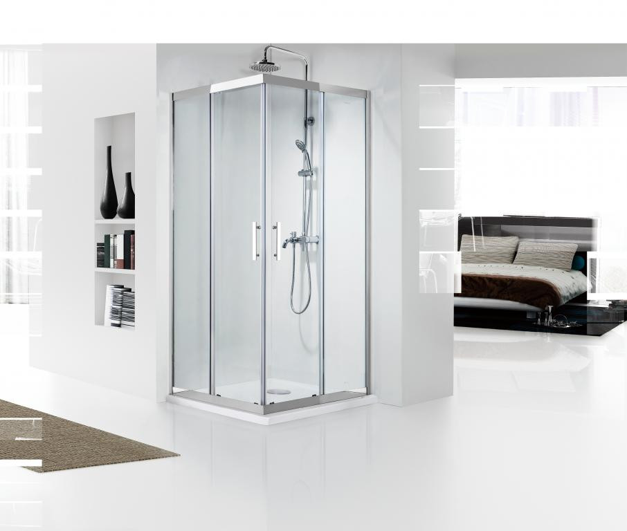 Душевой уголок без поддона хром 90х90x200см Bravat BS090.2204S