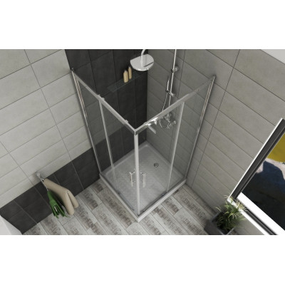 Душевой уголок без поддона хром 90х90x200см Bravat BS090.2204S