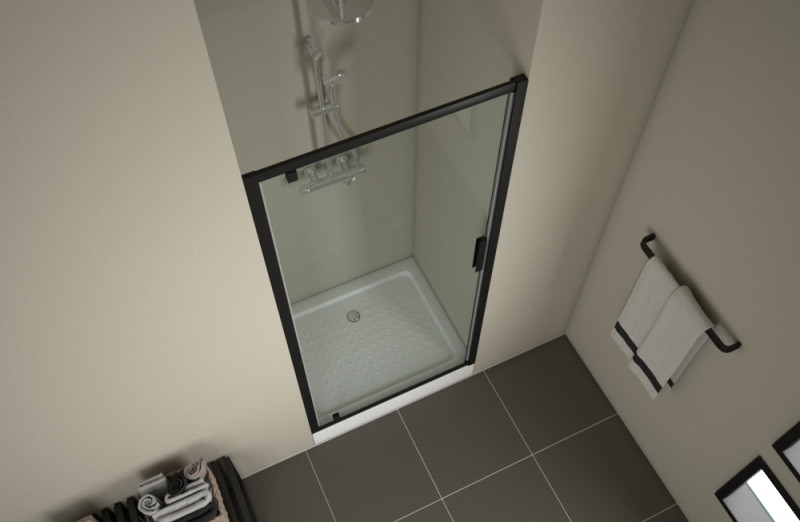 Душевая дверь черная 90x200см Bravat BD100.4111B