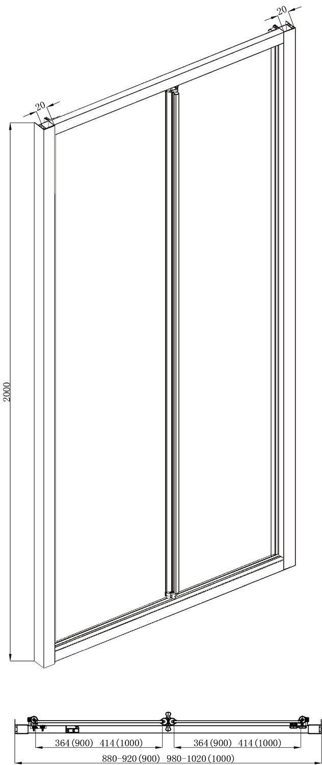 Душевая дверь черная 100x200см Bravat BD100.4121B