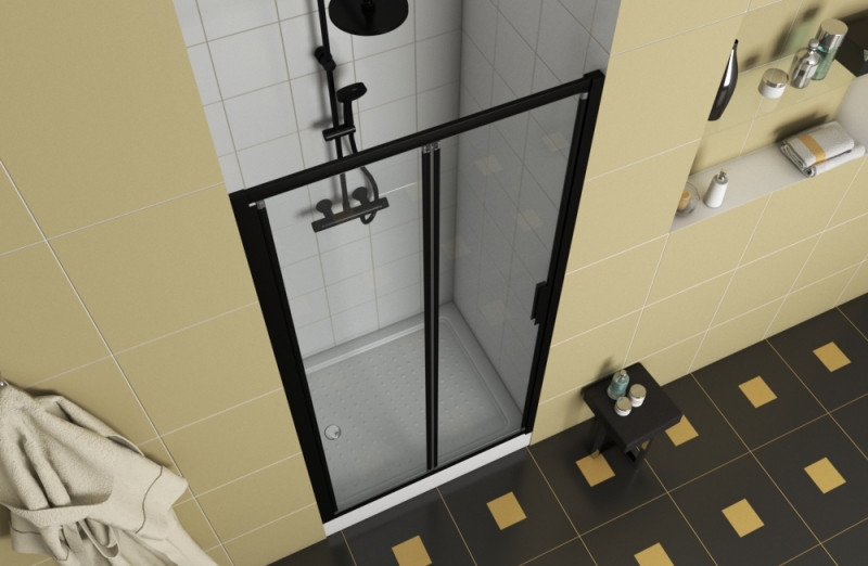 Душевая дверь черная 100x200см Bravat BD100.4121B