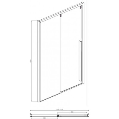 Душевая дверь хром 120x195см Bravat BD120.4105A