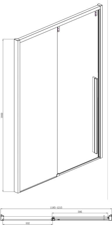 Душевая дверь хром 120x195см Bravat BD120.4105A