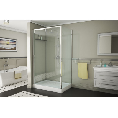 Душевой уголок без поддона хром 120х80x195см Bravat BS120.3104A