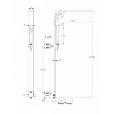 Душевая система черная Bravat D224K-ENG