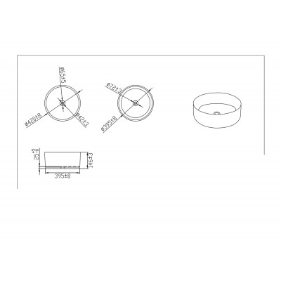 Накладная раковина белая 42х15см Bravat C22284W-ENG