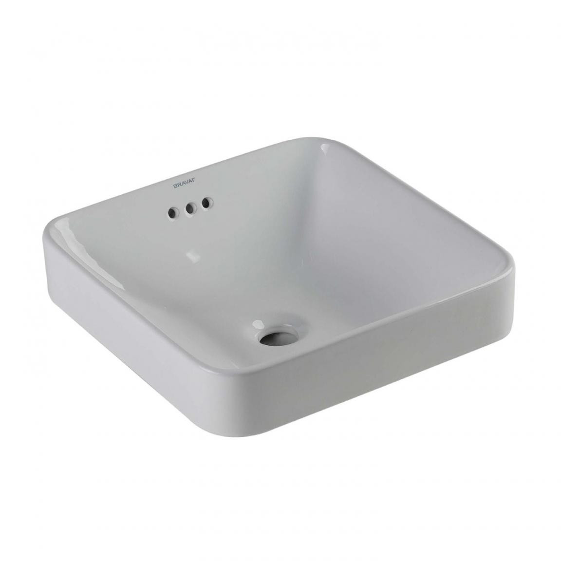 Накладная раковина белая 41.5х41.5х17см Bravat C22327W-ENG