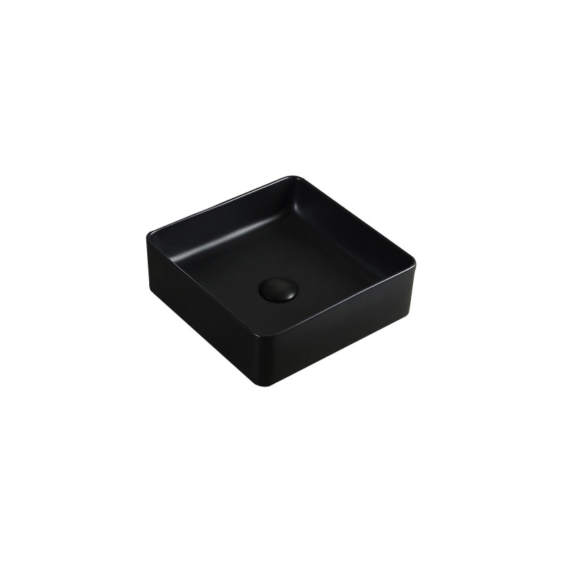 Накладная раковина черная 40x40х11.5см Bravat C22356K-ENG