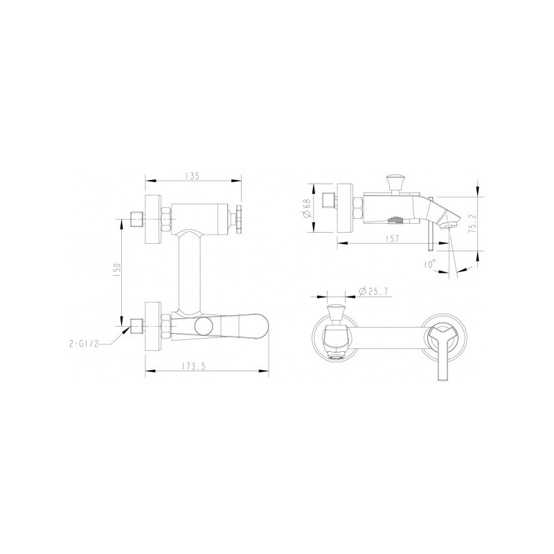 Смеситель для ванны черный Bravat F673107BM-01