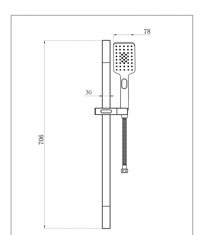 Душевая штанга черная Bravat D170BW-ENG