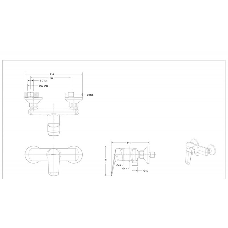 Смеситель для душа хром Bravat F9429564CP-01-ENG