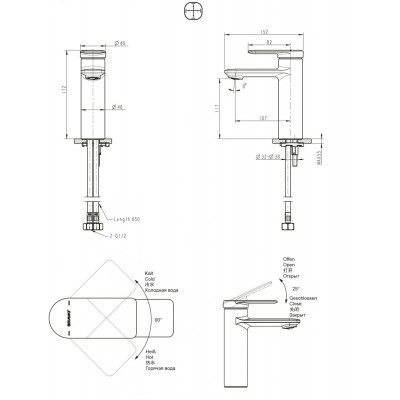 Смеситель для раковины черный Bravat F1369402BW-ENG