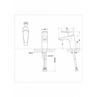 Смеситель для раковины черный Bravat F15299BM-1