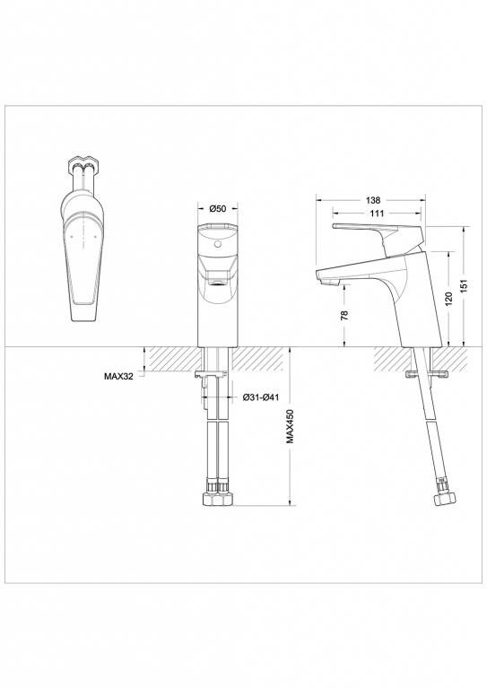 Смеситель для раковины черный Bravat F15299BM-1