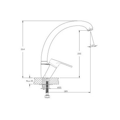 Смеситель GranFest QUARZ (GF-Z3323) УТКА D-35mm, цвет: Серый