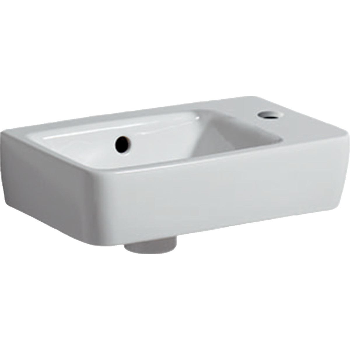 Раковина 40х25см Geberit Renova Compact, с укороченным вылетом, отверстие смесителя справа