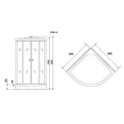 Душевая кабина 900х900х2150 Niagara NG-5304