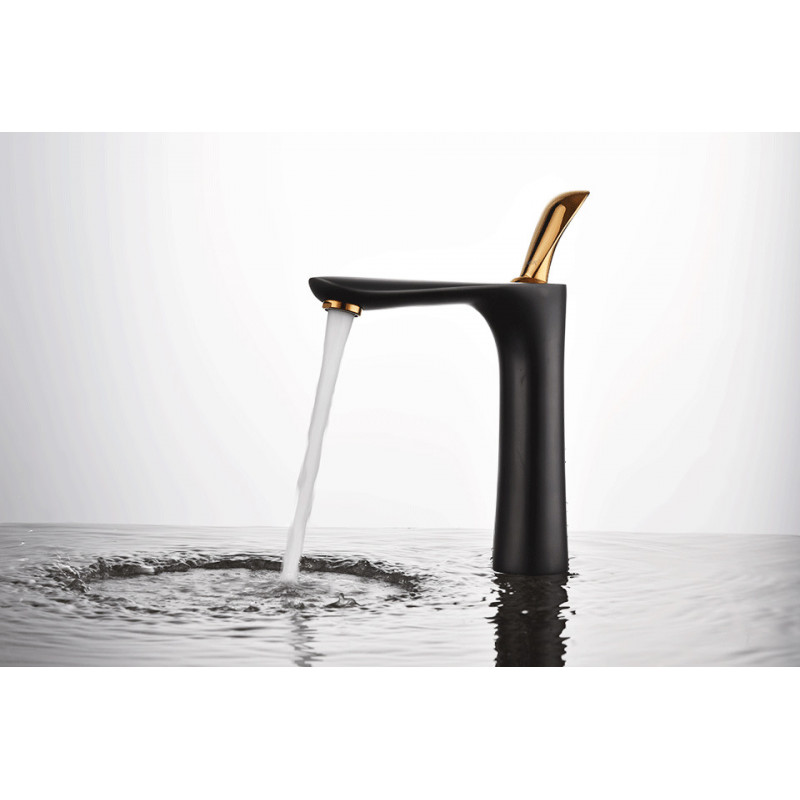 Смеситель для раковины черный/золото D&K Venice DA1032659