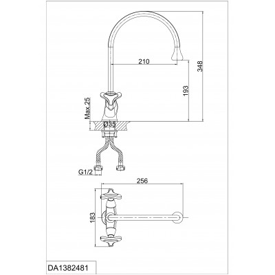 Смеситель для кухни хром D&K Hessen DA1382441