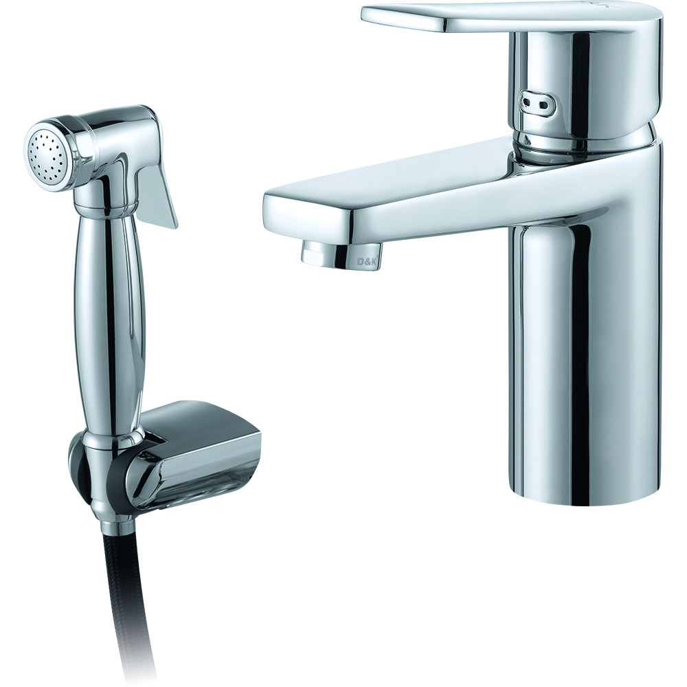 Смеситель для раковины c гигиеническим душем хром D&K Rhein DA1322601