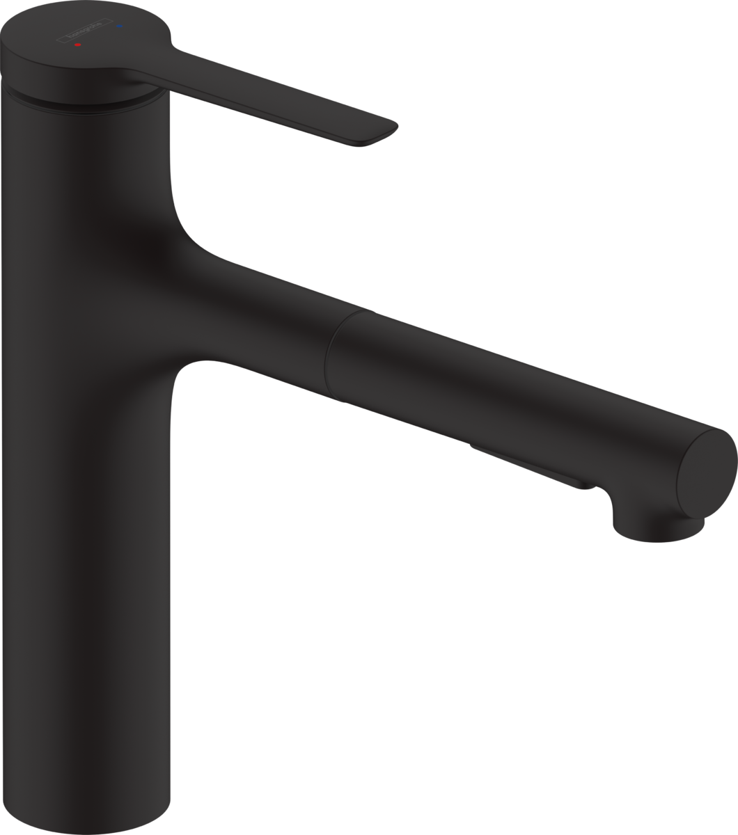 Кухонный смеситель hansgrohe Zesis M33 однорычажный, 160 с вытяжным душем, 2jet, матовый черный 74801670
