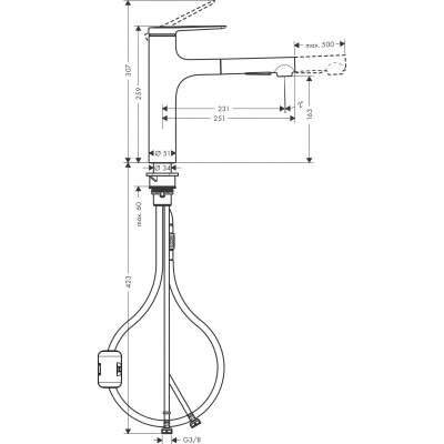 Кухонный смеситель hansgrohe Zesis M33 однорычажный, 160 с вытяжным душем, 2jet, матовый черный 74801670
