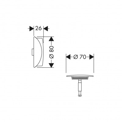 Внешняя часть для слива-перелива hansgrohe Flexaplus полир.золото 58185990
