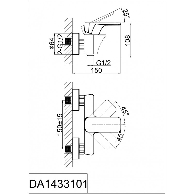 Смеситель для душа белый D&K Berlin DA1433116