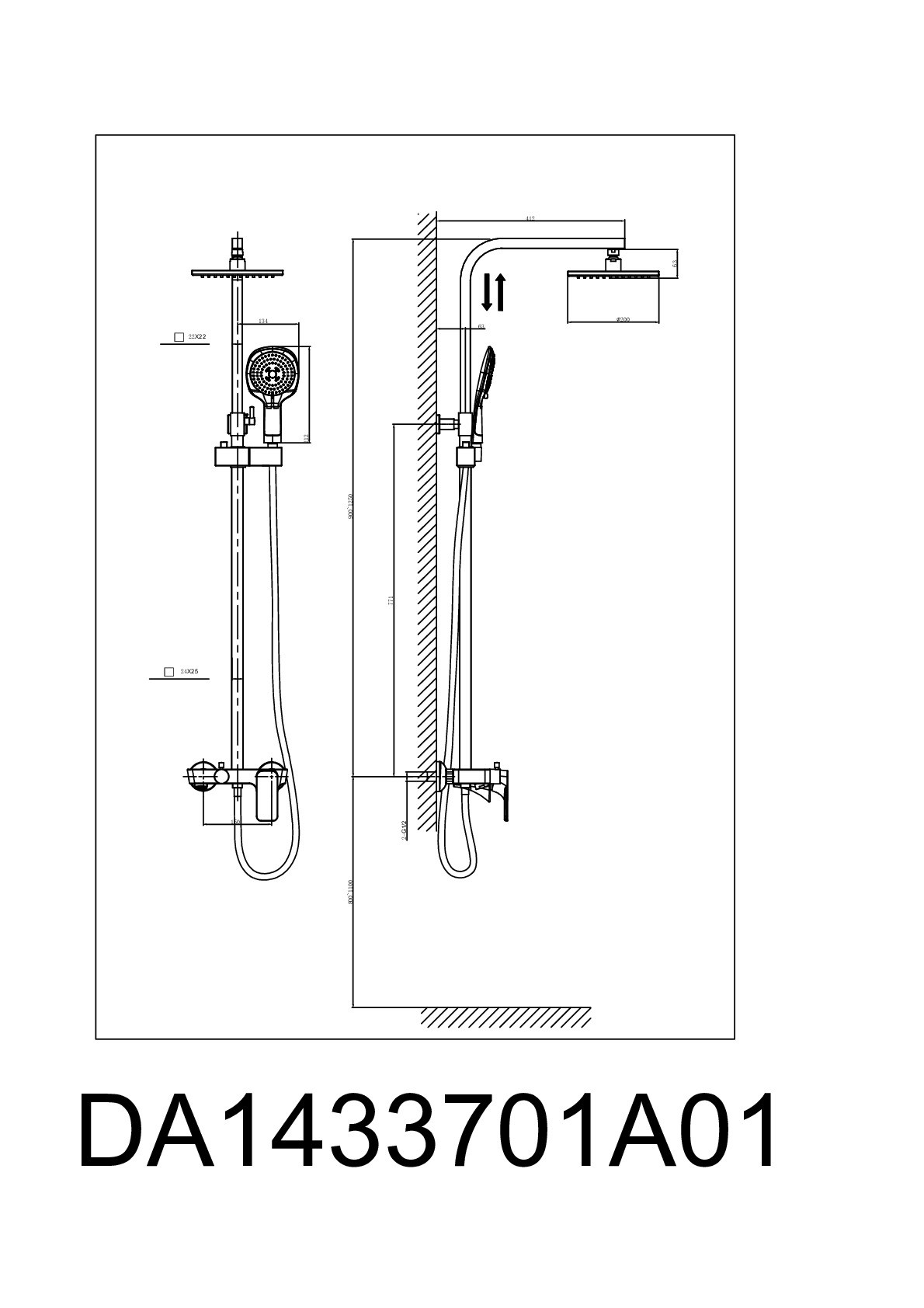Душевая система хром D&K Berlin DA1433701A01
