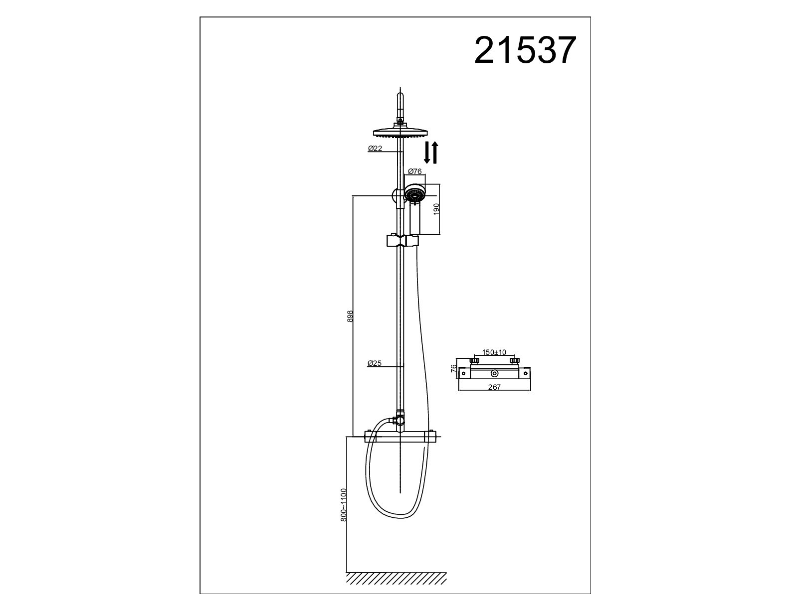 Душевая система хром D&K Bayern DA2153701B07