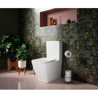 Унитаз-компакт напольный 84х36х64см белый Ceramica Nova Cubic CN1803