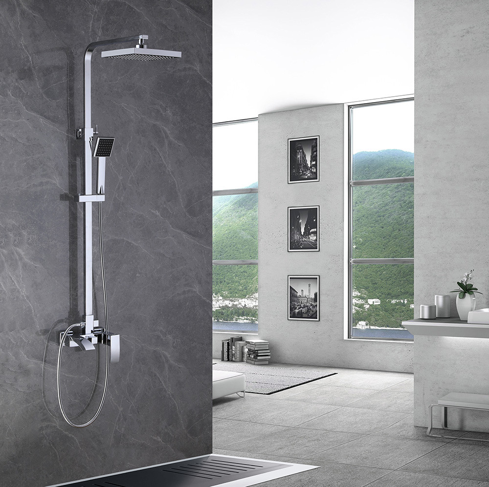 Душевая стойка ABBER Wasserfall AF8616 с изливом, хром