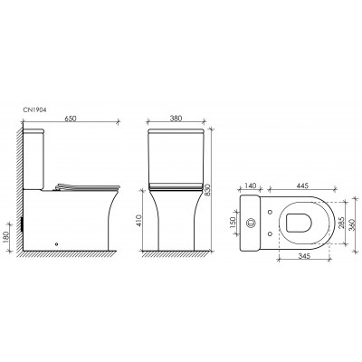 Унитаз-компакт напольный 84х36х65см белый Ceramica Nova Star CN1904