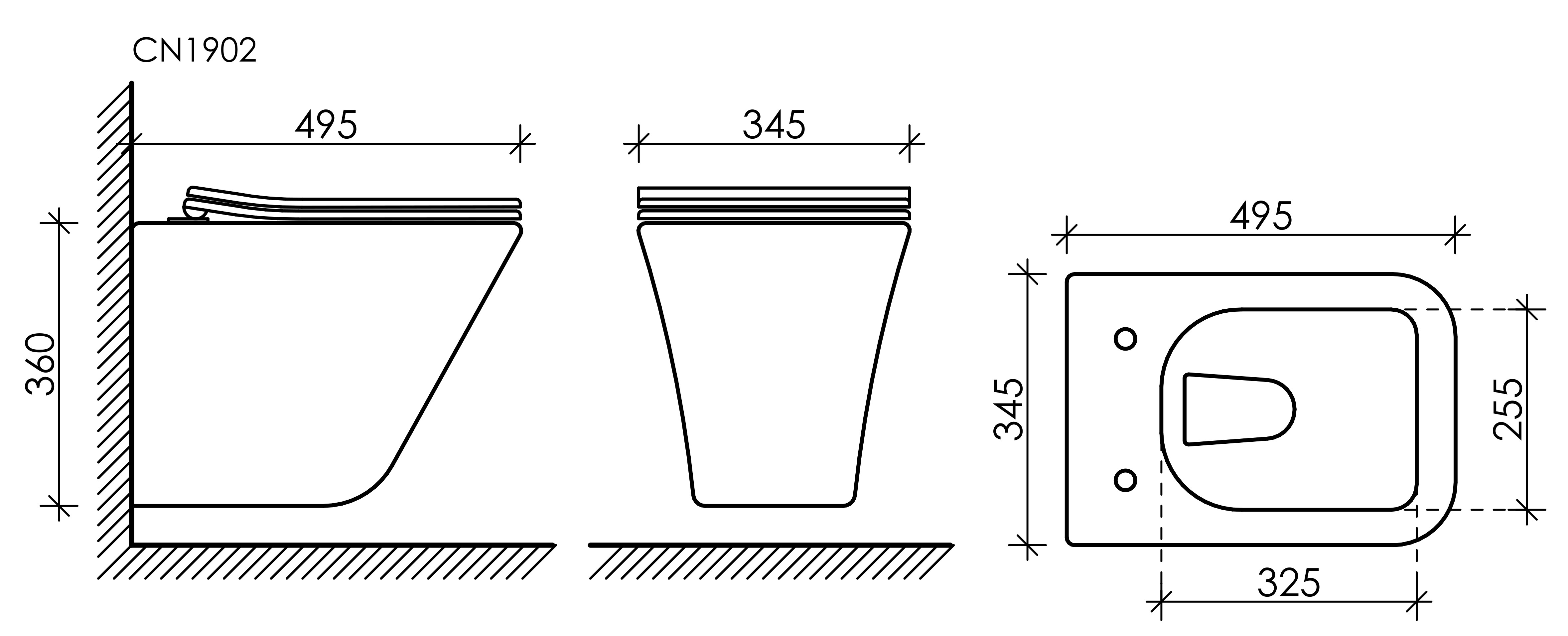 Подвесной унитаз 36х35х50см белый Ceramica Nova Mono CN1902