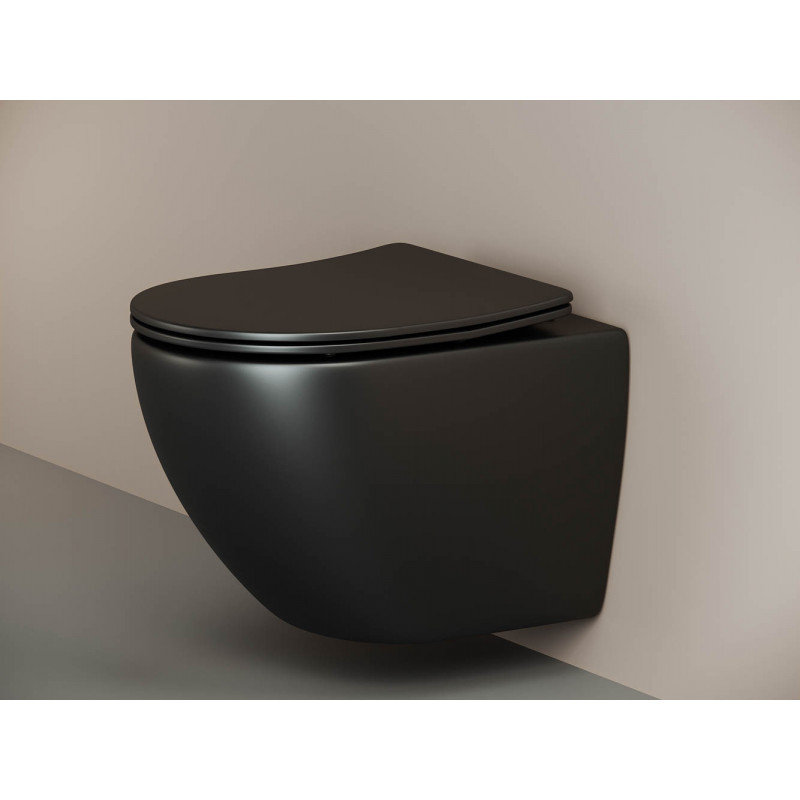 Подвесной унитаз 370х490мм Ceramicanova Metropol CN4002MB черный матовый