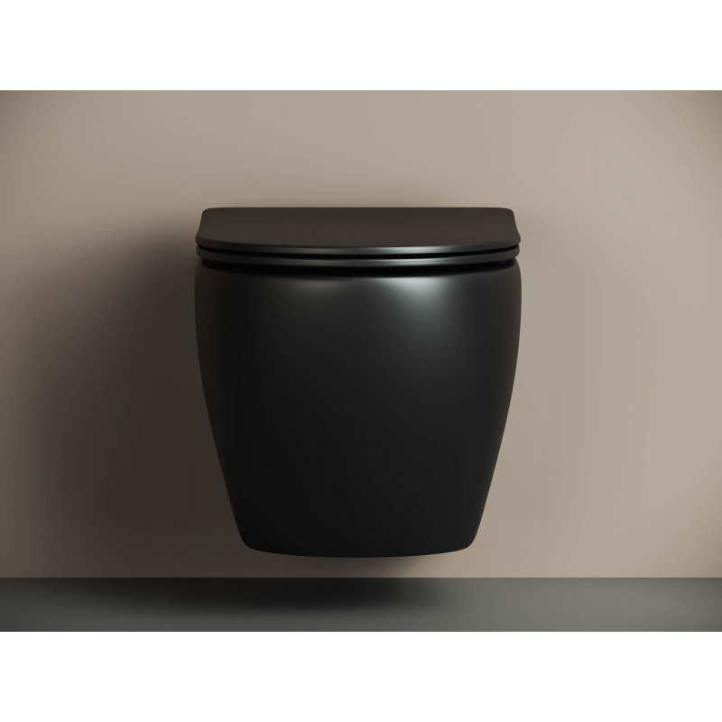 Подвесной унитаз 370х490мм Ceramicanova Metropol CN4002MB черный матовый