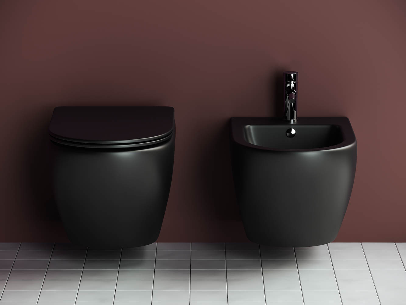 Подвесной унитаз 370х490мм Ceramicanova Metropol CN4002MB черный матовый
