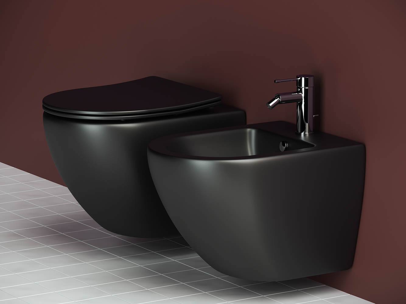 Подвесной унитаз 370х490мм Ceramicanova Metropol CN4002MB черный матовый