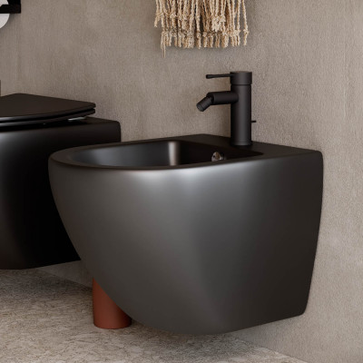 Подвесной унитаз 370х490мм Ceramicanova Metropol CN4002MB черный матовый